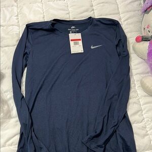 Nike Men's Navy Blue Long Sleeve Shirt